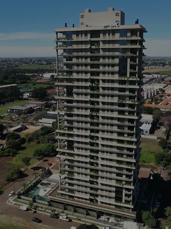 Torre residencial em captação aérea
